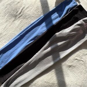 Lot of 3 Zella Girl Leggings XL 14/16 Black Blue Grey Athleisure